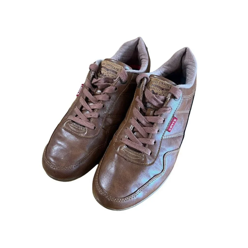 Vintage Levi Strauss & Co. Brown Lace Up Sneakers Red Tab Size 9.5‎